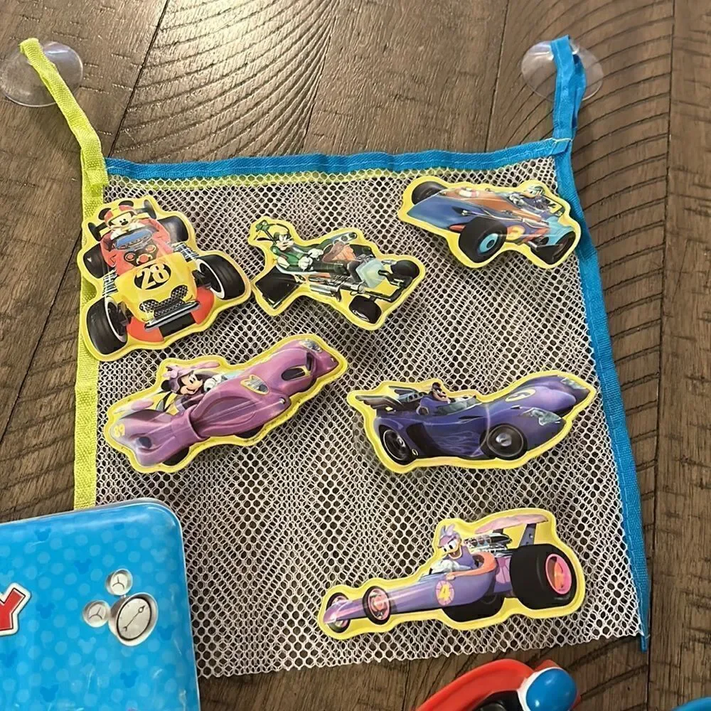 Disney 🏰🐭 Junior Bath 🛀 Time Water 💦 Book 📕 Race Car 🏎️ Suction Cups🛥️ 2!